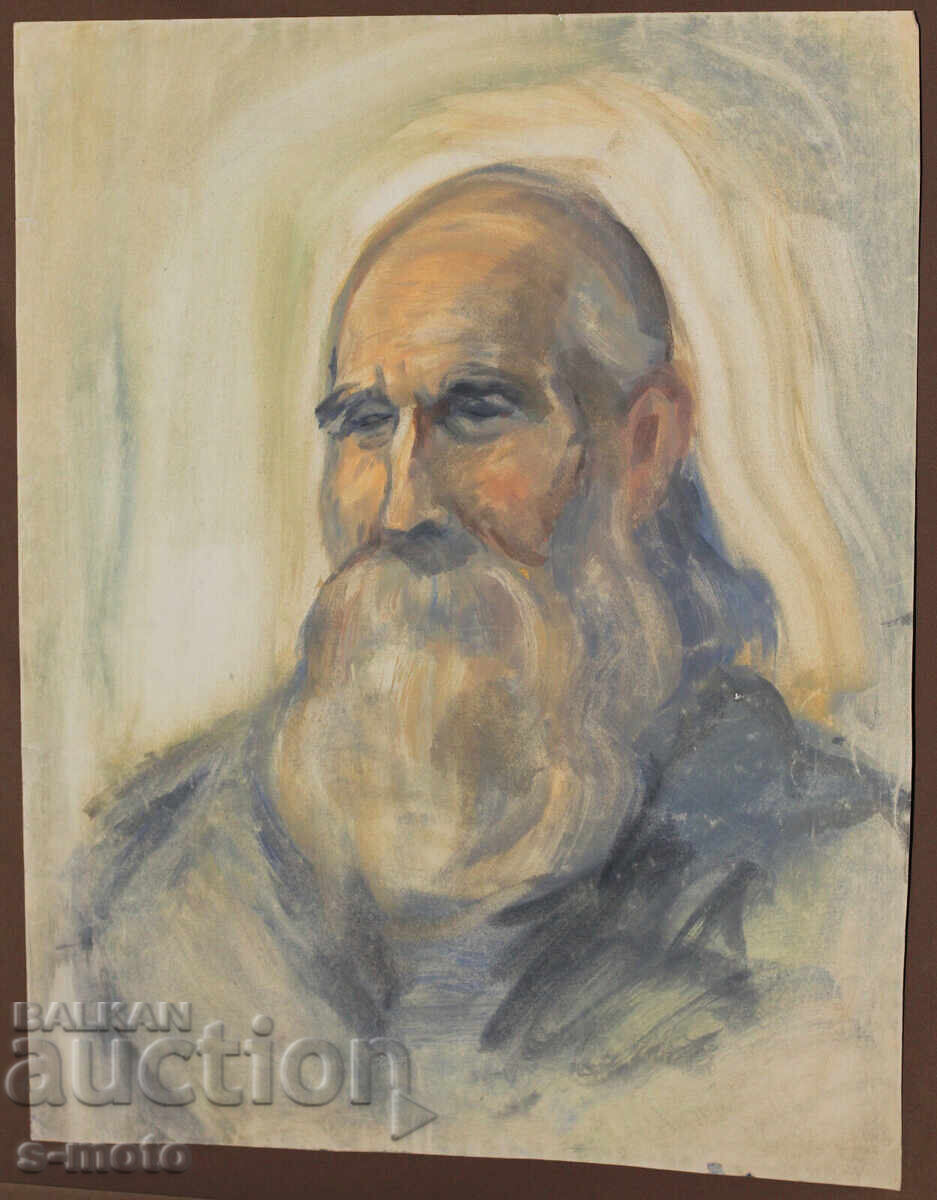 Παράδοση Ακουαρέλα πορτρέτο άνδρα με γένια