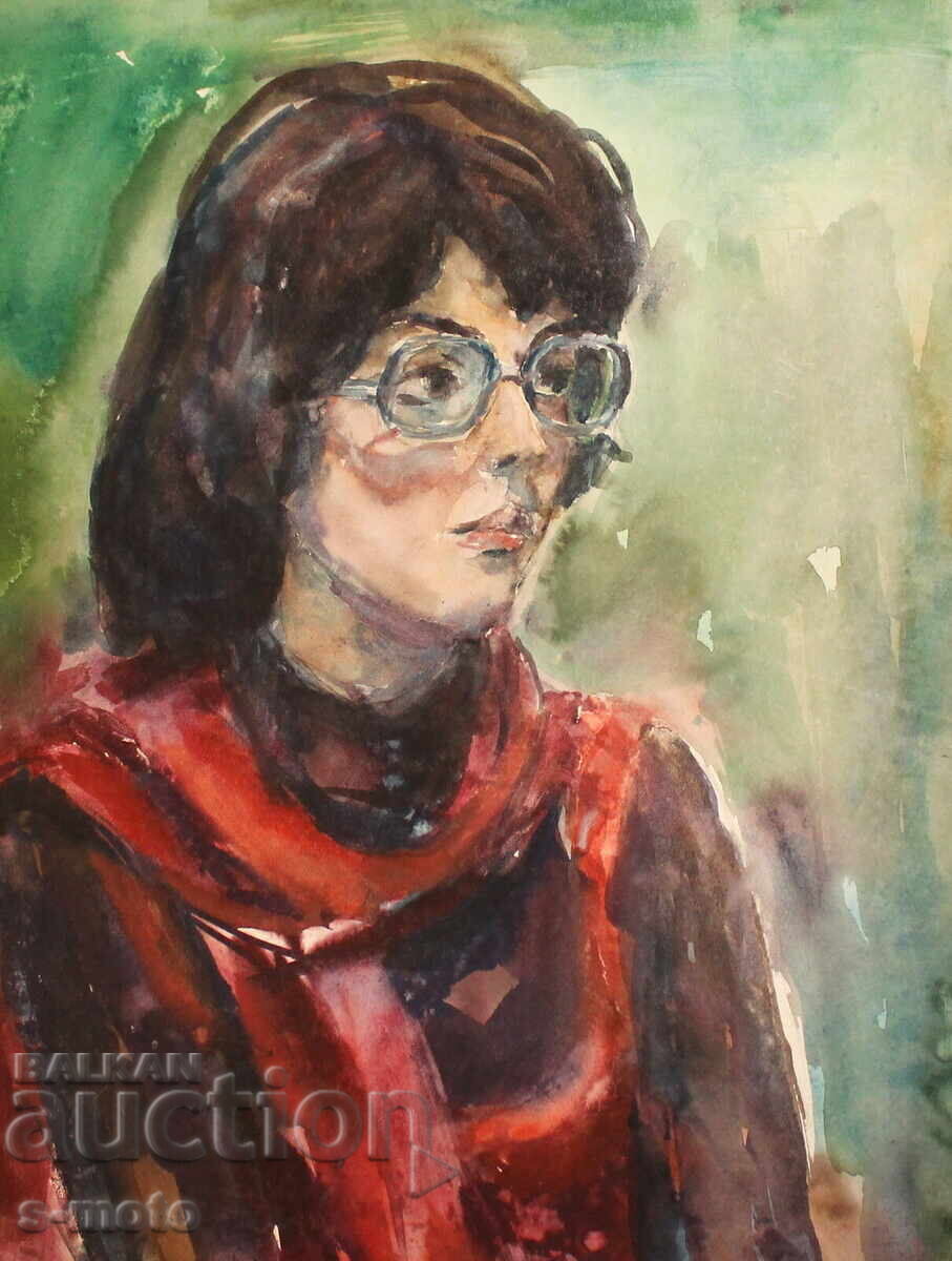 Delivery of Watercolor portrait of a woman with glasses Delivery of Watercolor portrait of a woman with glasses