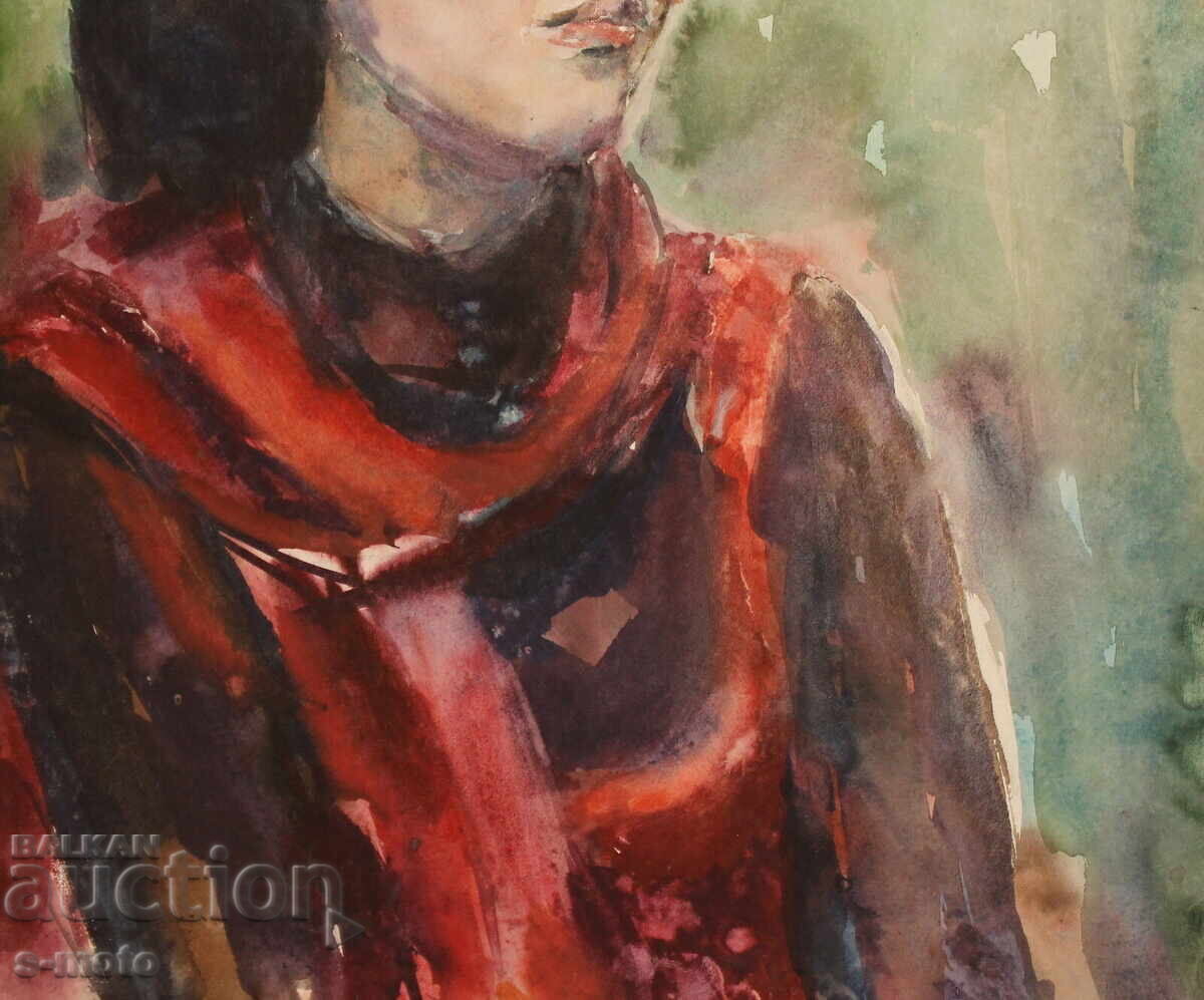 Watercolor portrait of a woman with glasses - 6 Watercolor portrait of a woman with glasses - 6
