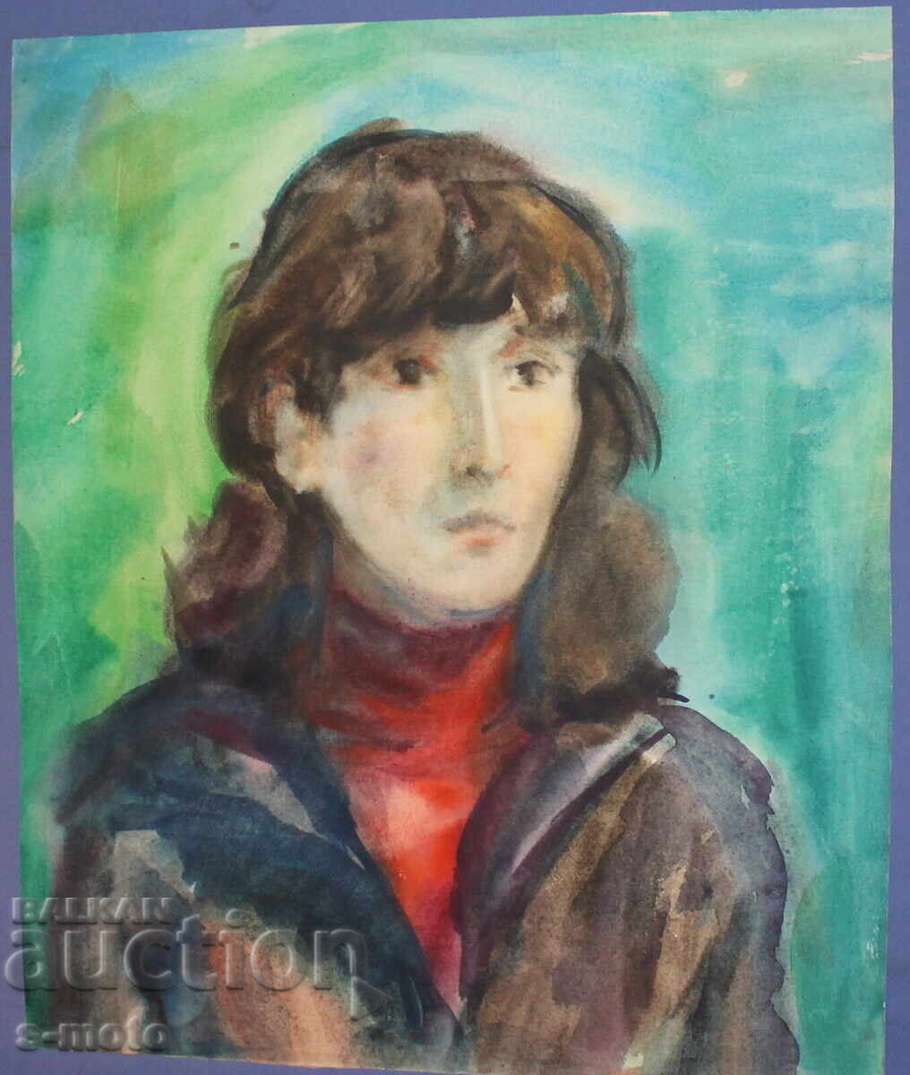 Auction  Watercolor painting portrait of a woman
