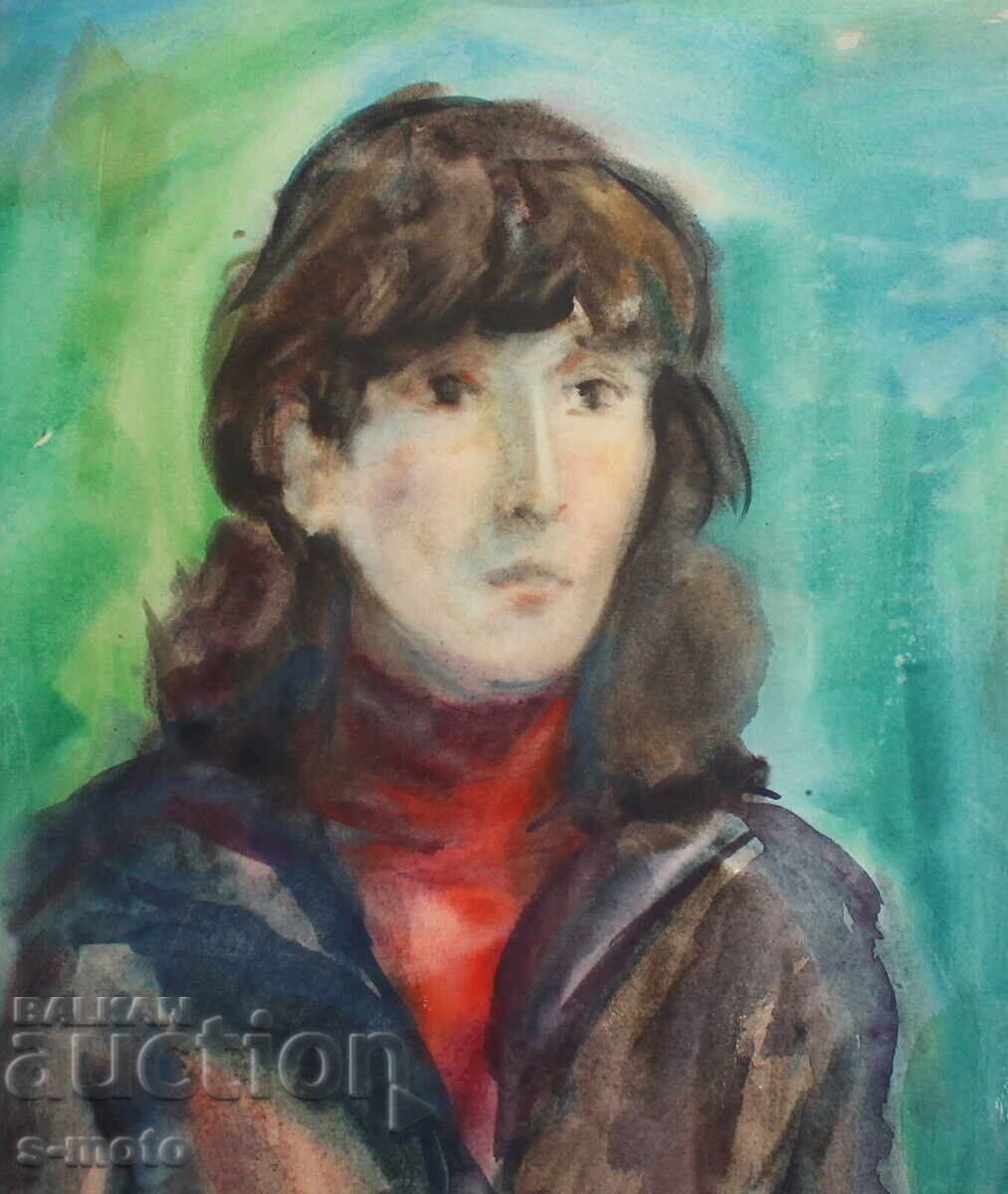 Watercolor painting portrait of a woman