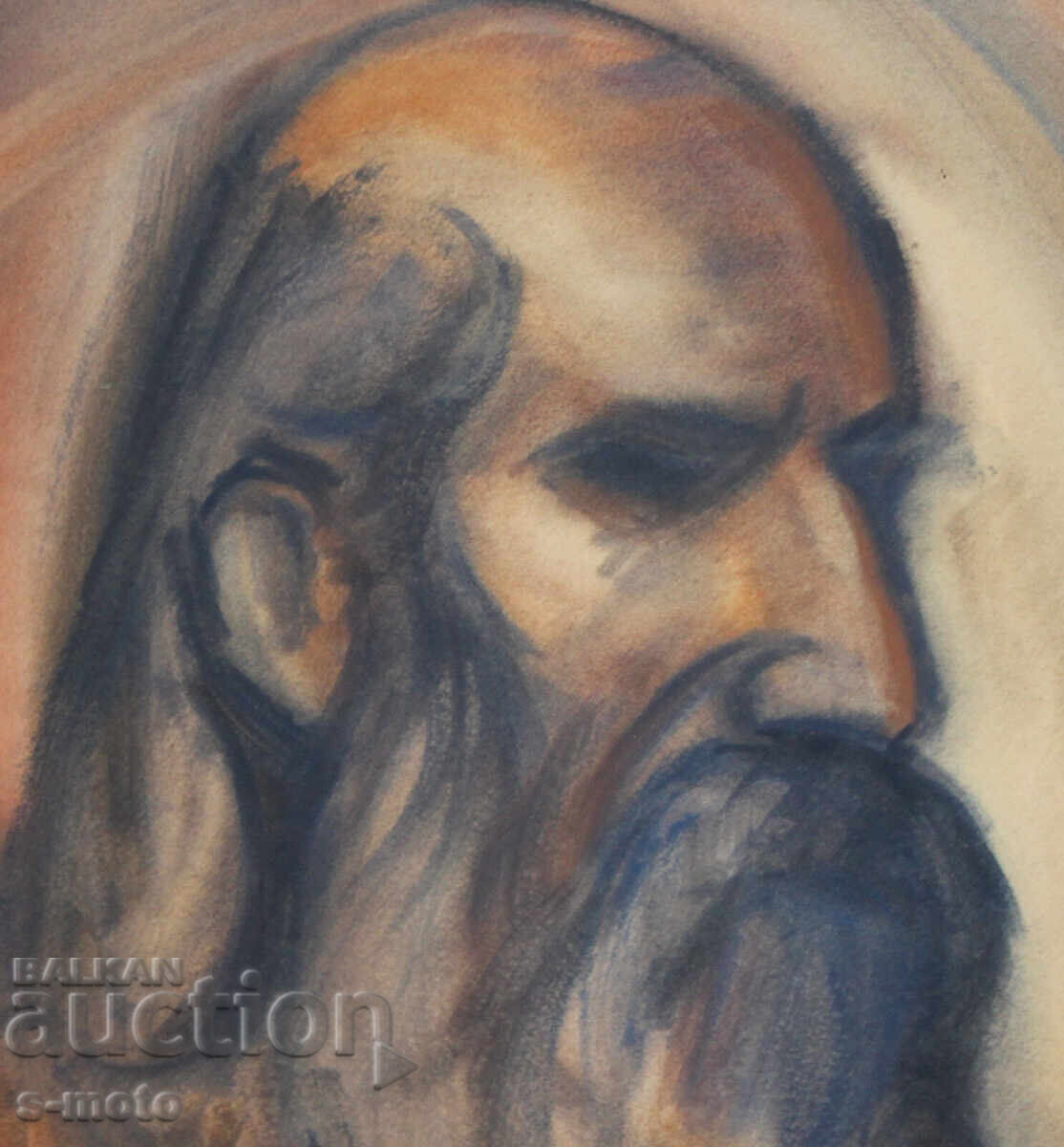 Watercolor portrait of a man with a beard - 5