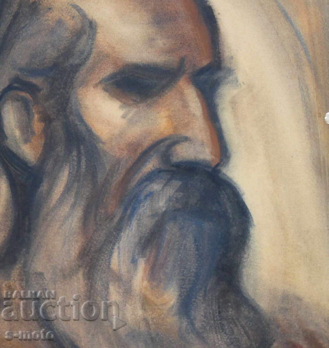 Watercolor portrait of a man with a beard - 6