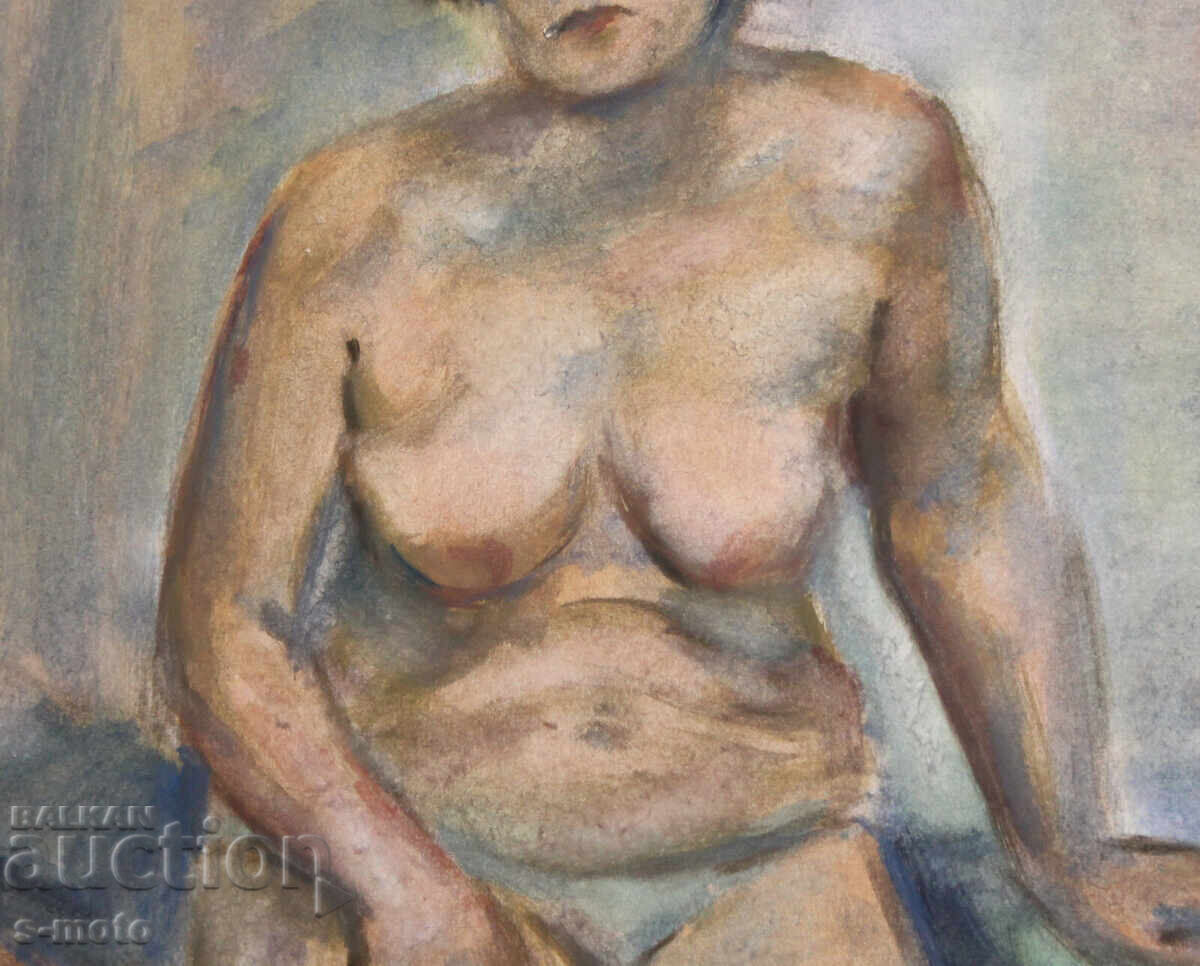 Kартина акварел портрет на жена голо тяло - 5