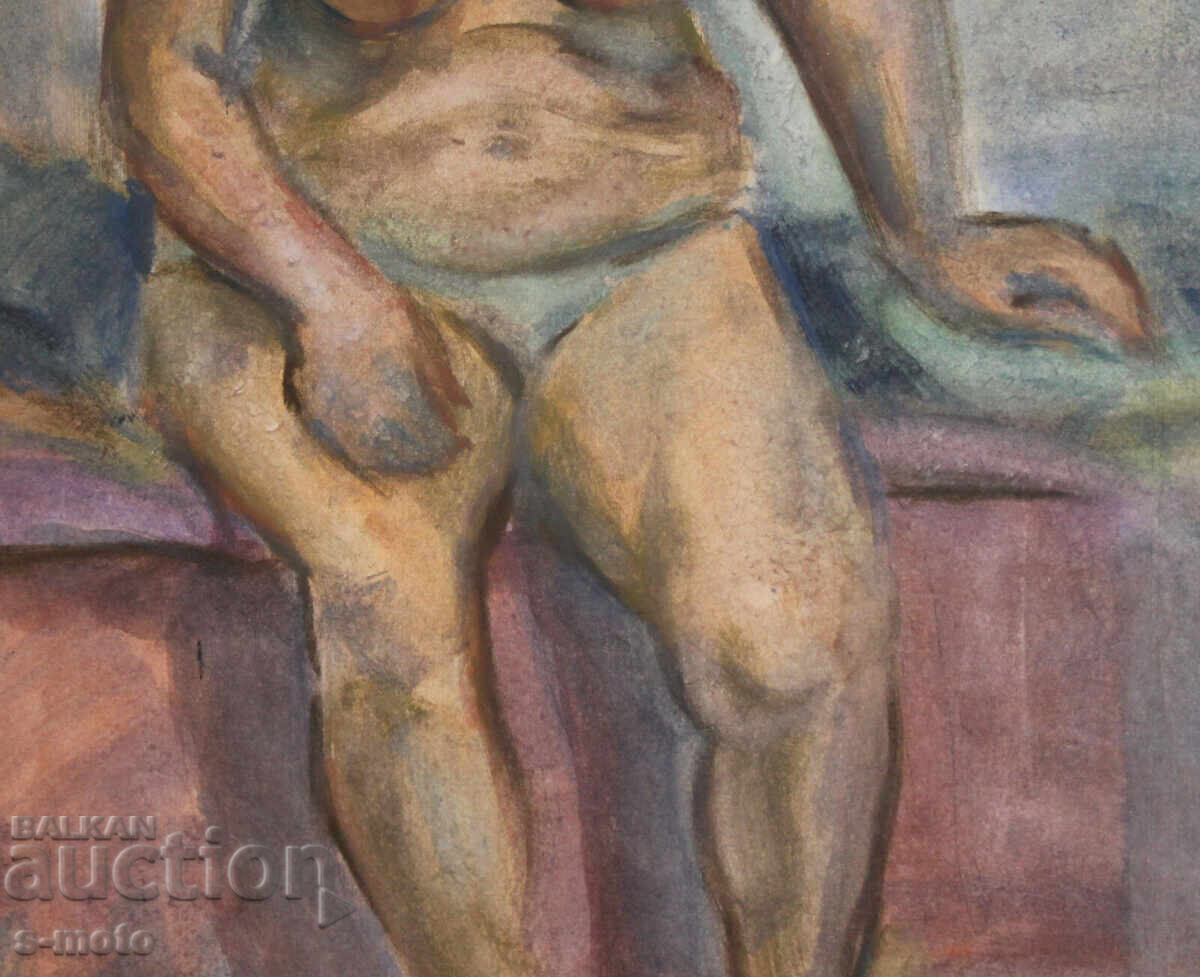 Kартина акварел портрет на жена голо тяло - 6