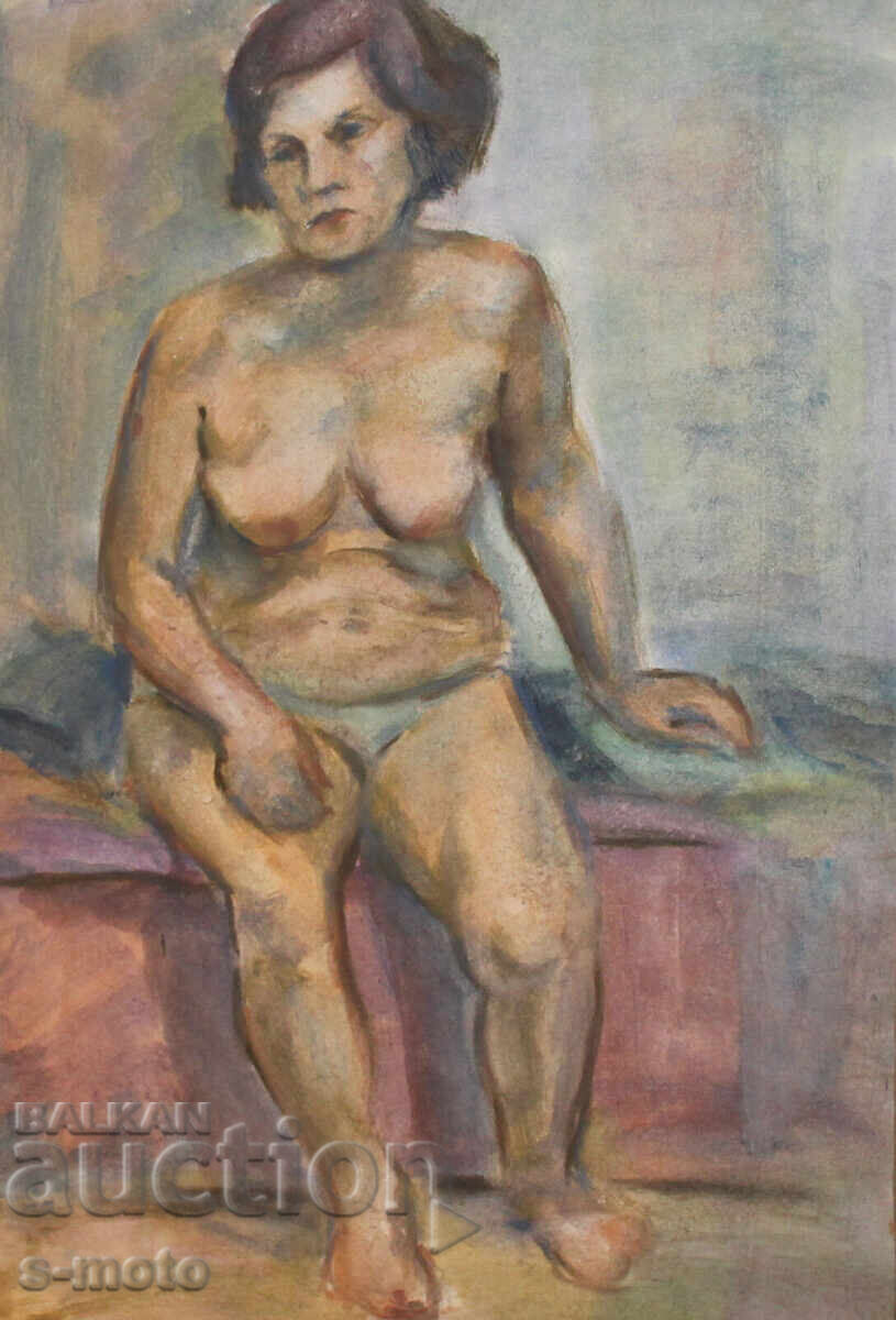 Kартина акварел портрет на жена голо тяло