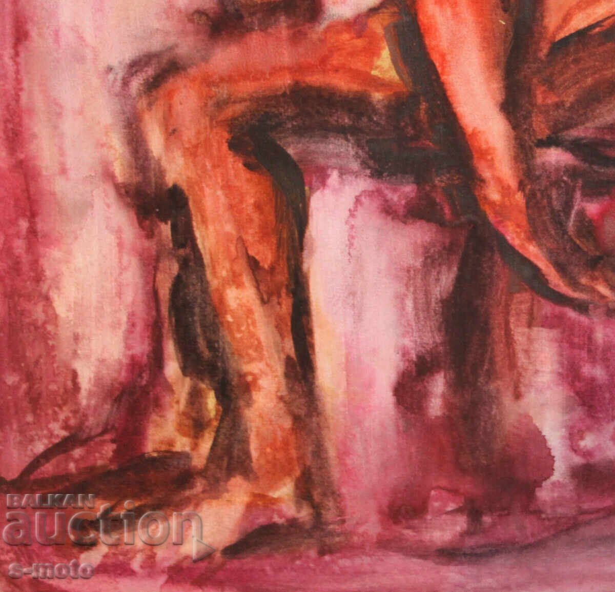 Kартина акварел портрет на мъж голо тяло - 7