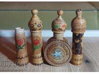 Souvenirs wooden amulets retro 4 pieces for collectors