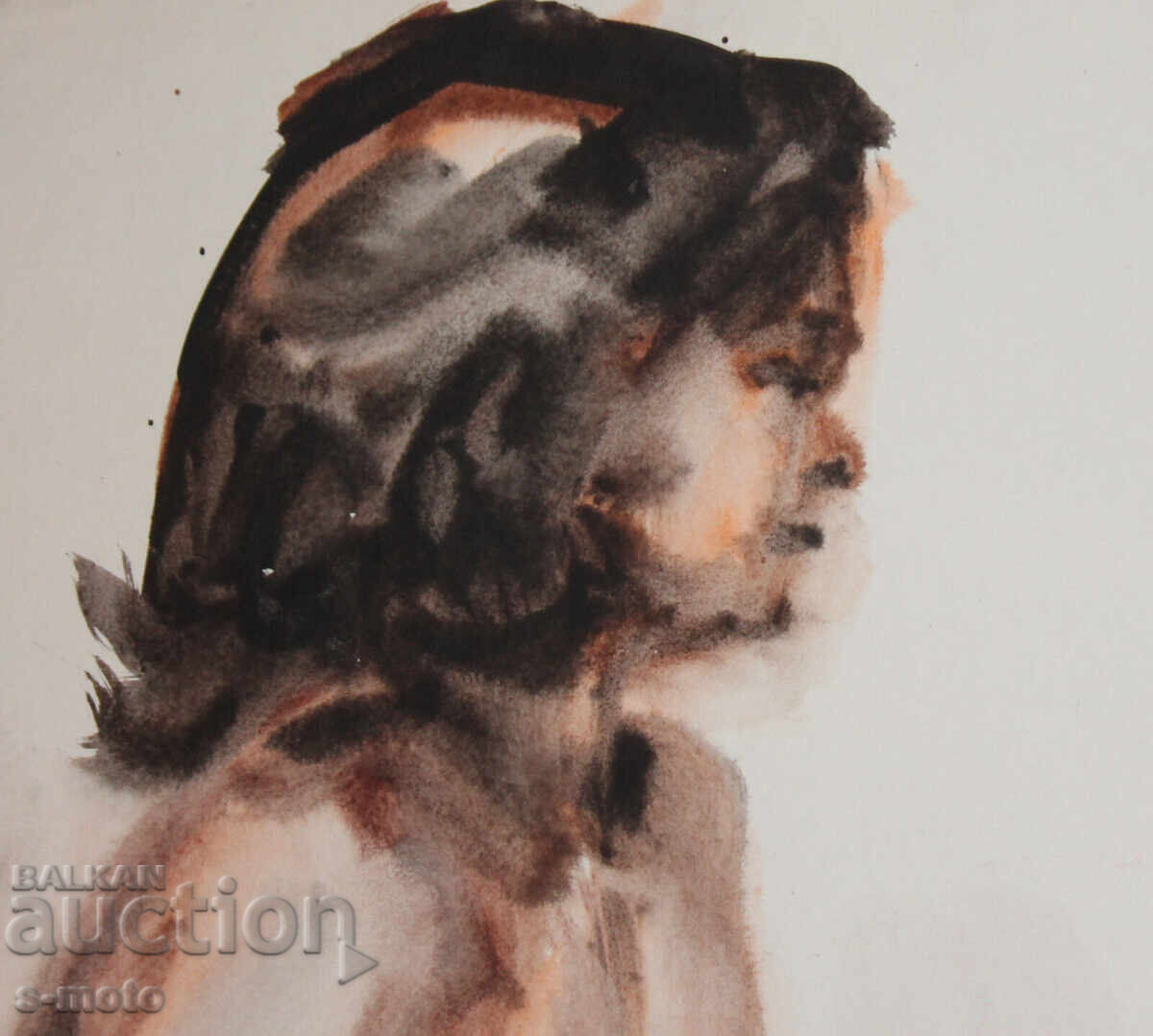 Kартина акварел портрет на жена акт - 5