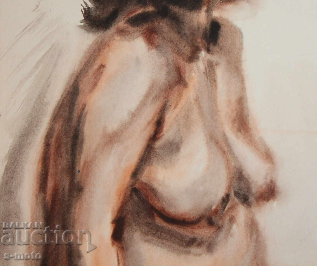 Kартина акварел портрет на жена акт - 6