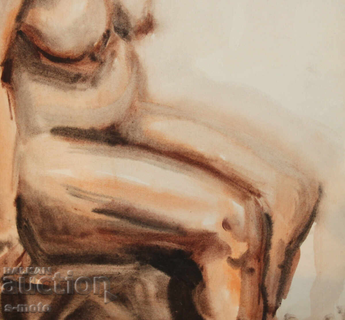 Kартина акварел портрет на жена акт - 7