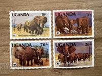 Uganda - Animale pe cale de dispariție - Elefant african (1983) MNH