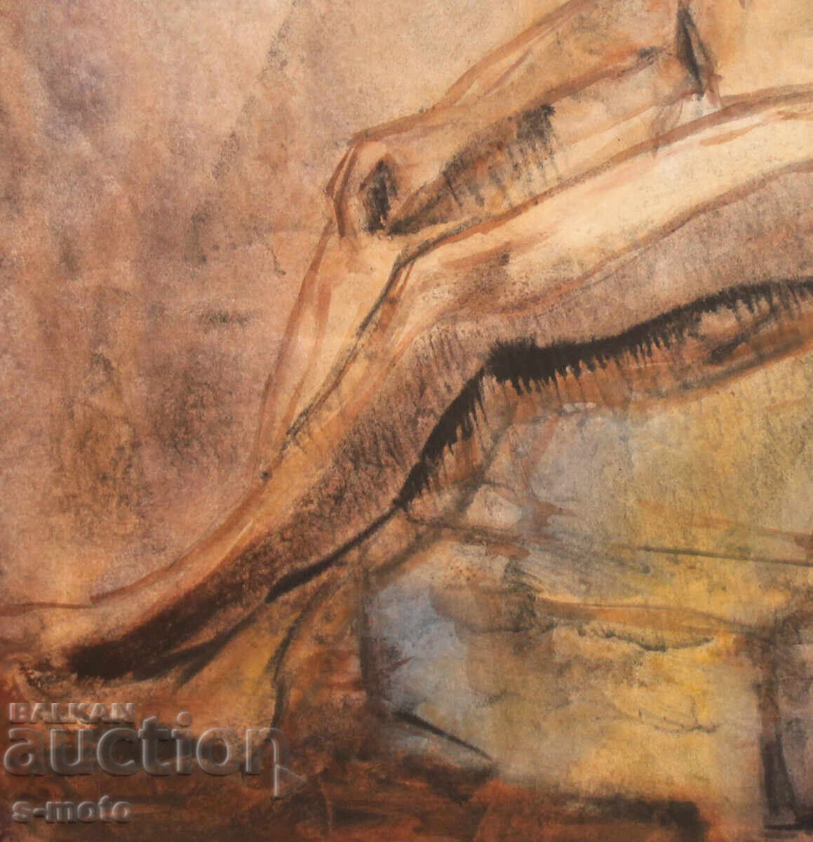 Tablou acuarelă portret bărbat corp gol - 6 Tablou acuarelă portret bărbat corp gol - 6