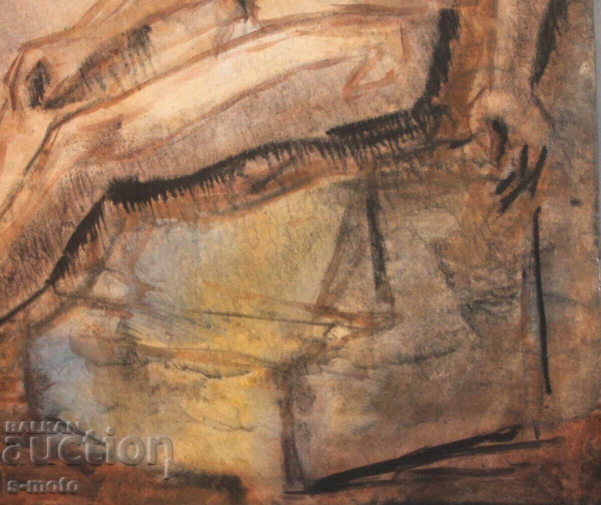 Tablou acuarelă portret bărbat corp gol - 7 Tablou acuarelă portret bărbat corp gol - 7