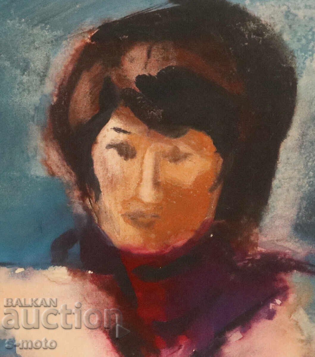 Kартина акварел портрет на седяща жена - 6