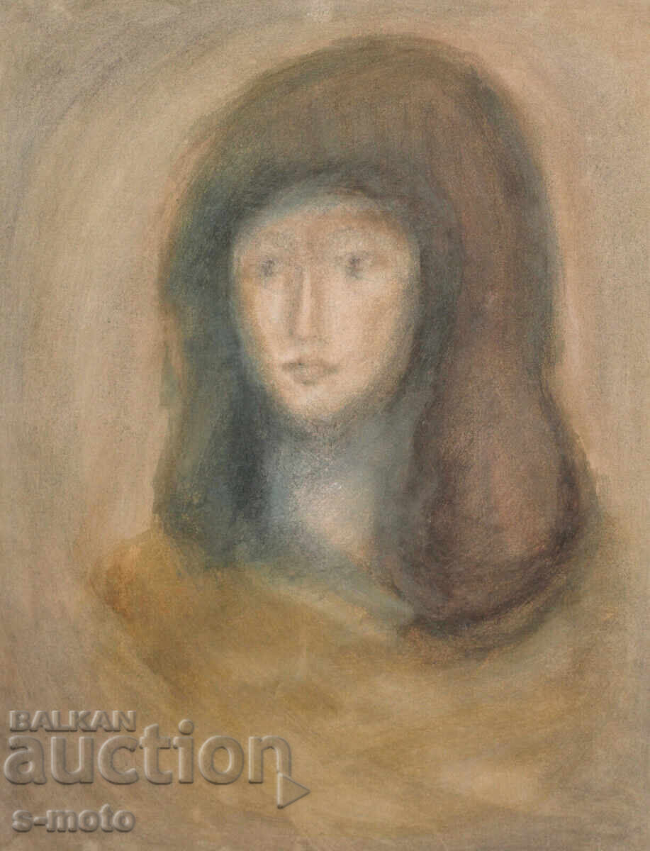 Auction  Watercolor painting portrait of a girl