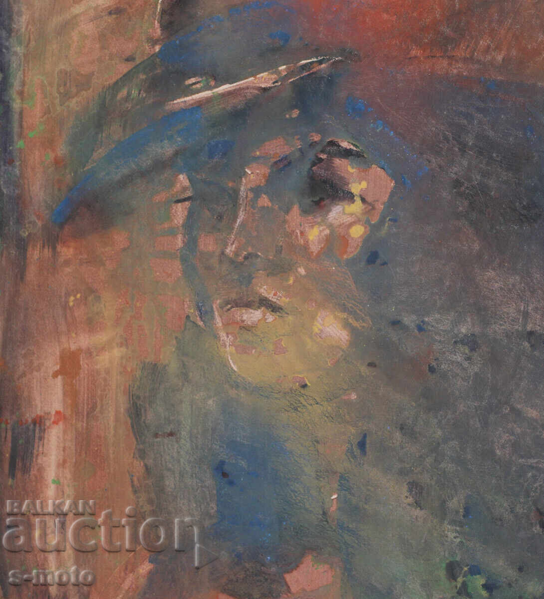 Kартина акварел портрет на жена с шапка - 5 Kартина акварел портрет на жена с шапка - 5