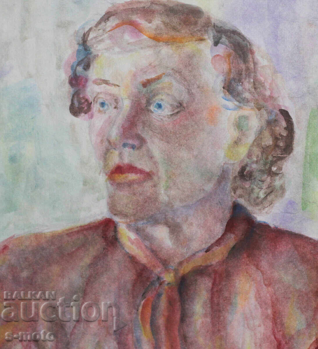 Kартина акварел портрет на седяща жена - 5