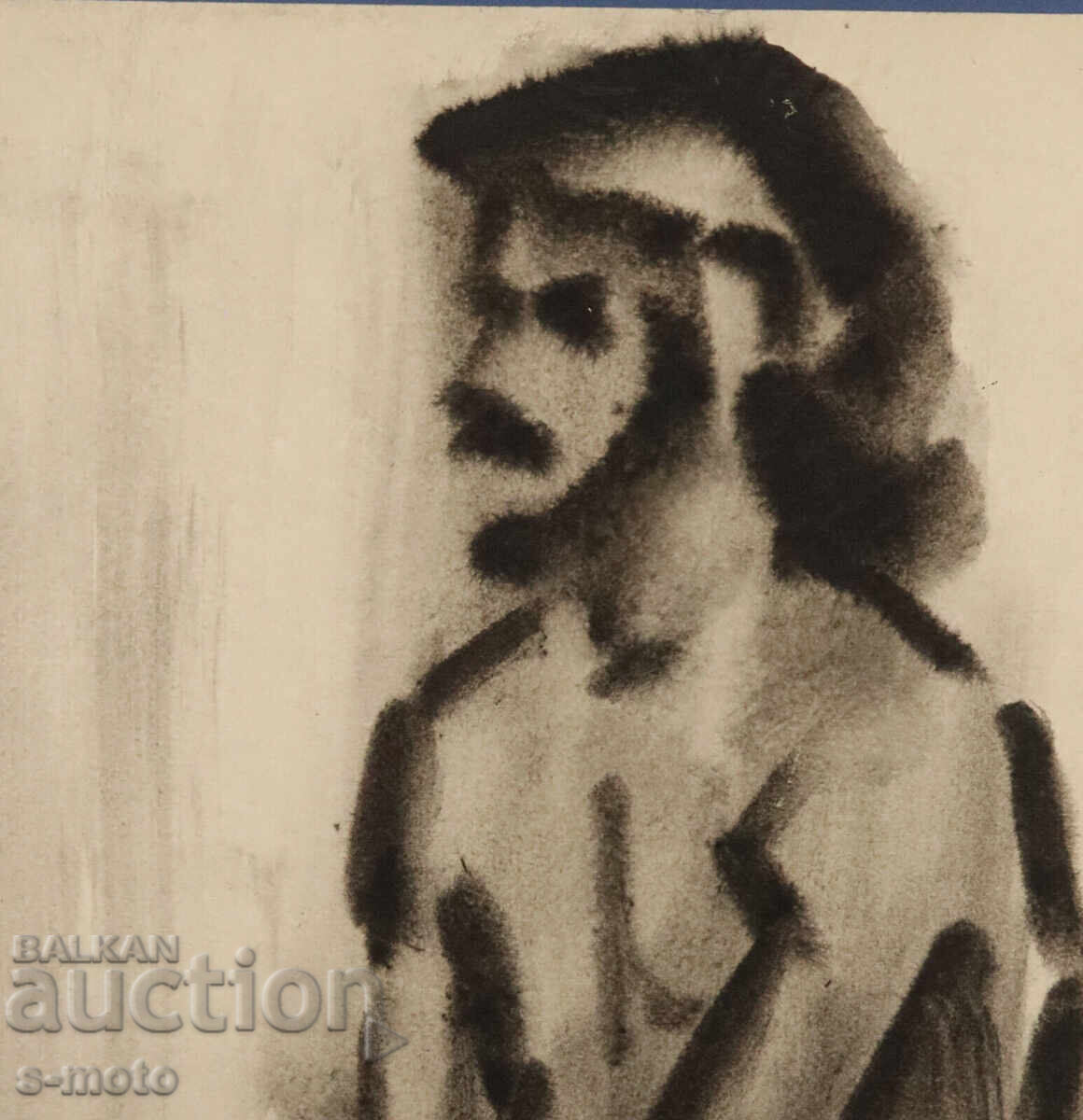 Kартина акварел портрет на мъж голо тяло - 5