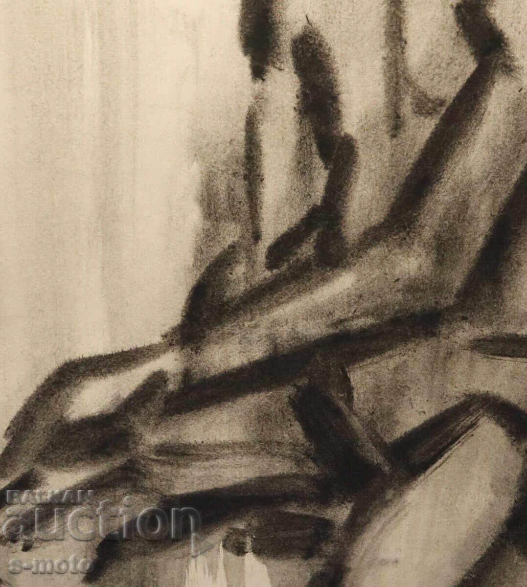 Kартина акварел портрет на мъж голо тяло - 7