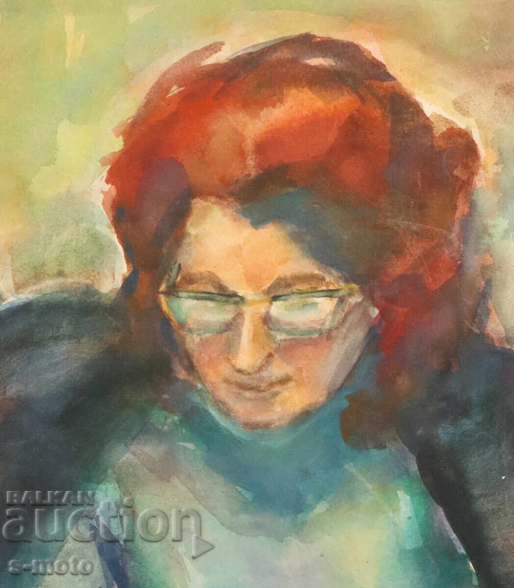 Kартина акварел портрет на четяща жена - 6