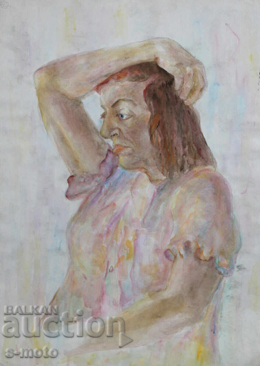 Kартина акварел портрет на жена с цена 250.00 лв. | € 127.82 Kартина акварел портрет на жена с цена 250.00 лв. | € 127.82