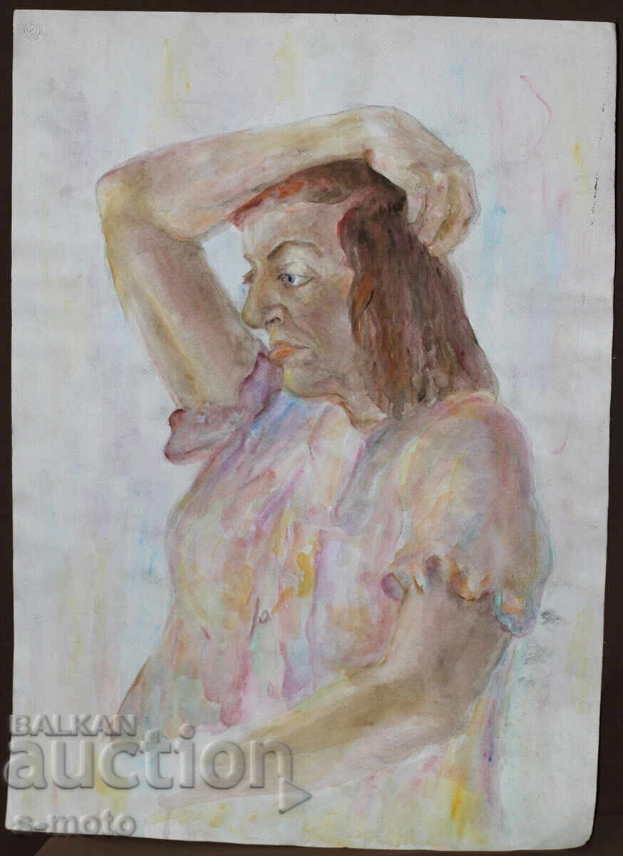 Доставка на Kартина акварел портрет на жена Доставка на Kартина акварел портрет на жена