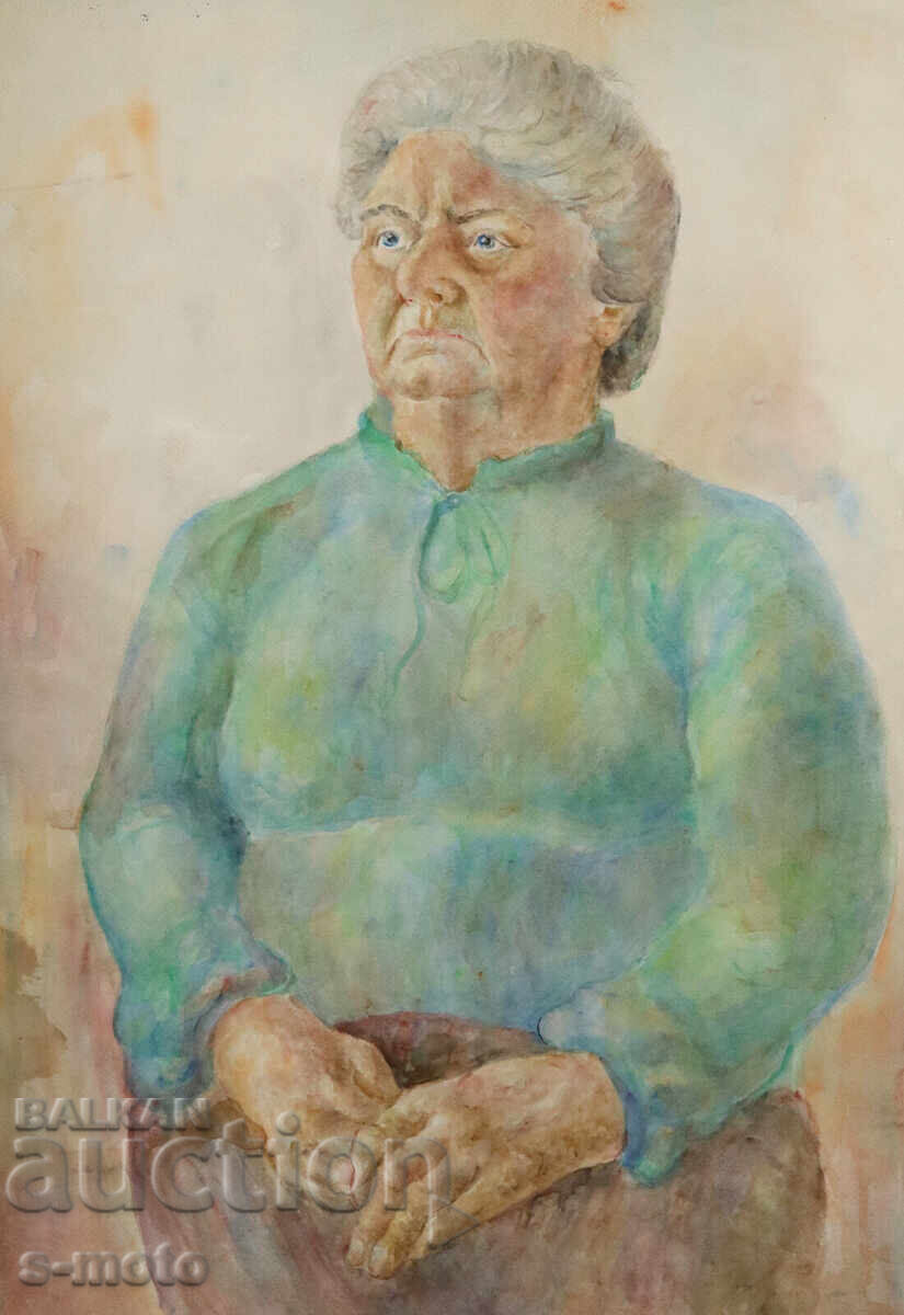 Аукцион Kартина акварел портрет на жена