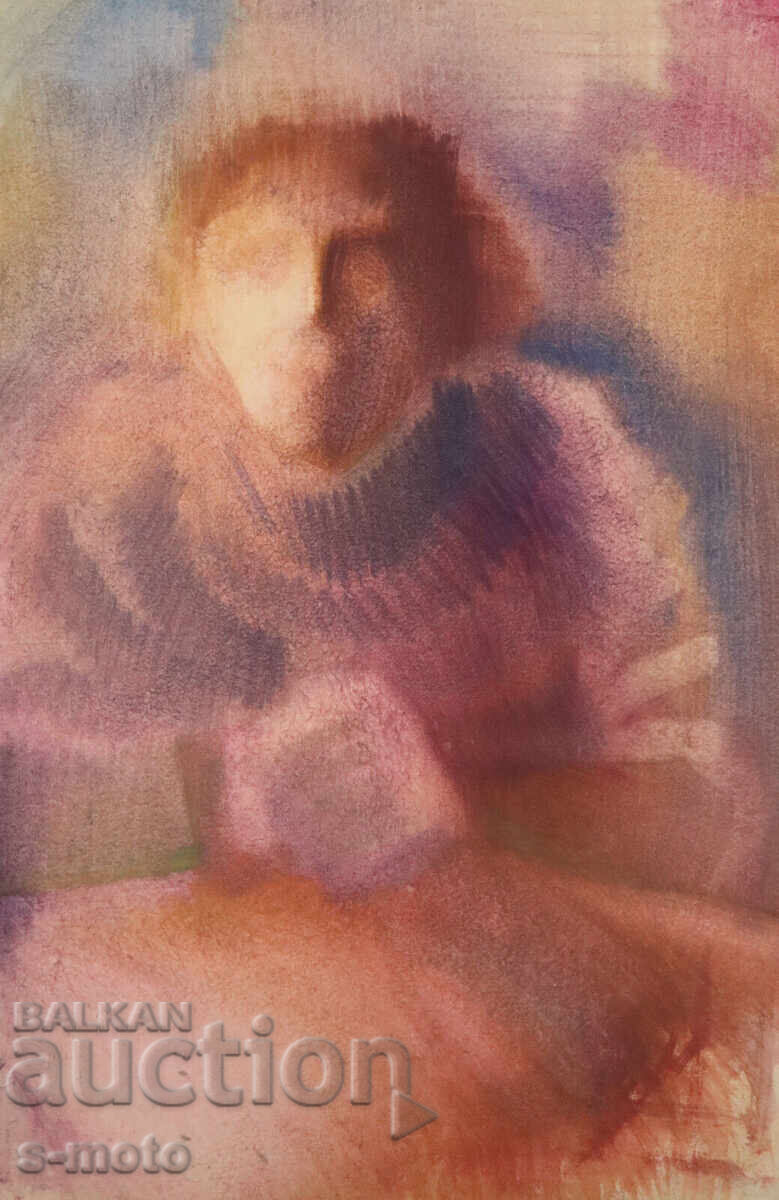 Auction  Watercolor painting portrait of a woman