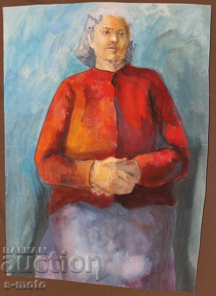 Delivery of Watercolor portrait painting of a seated woman