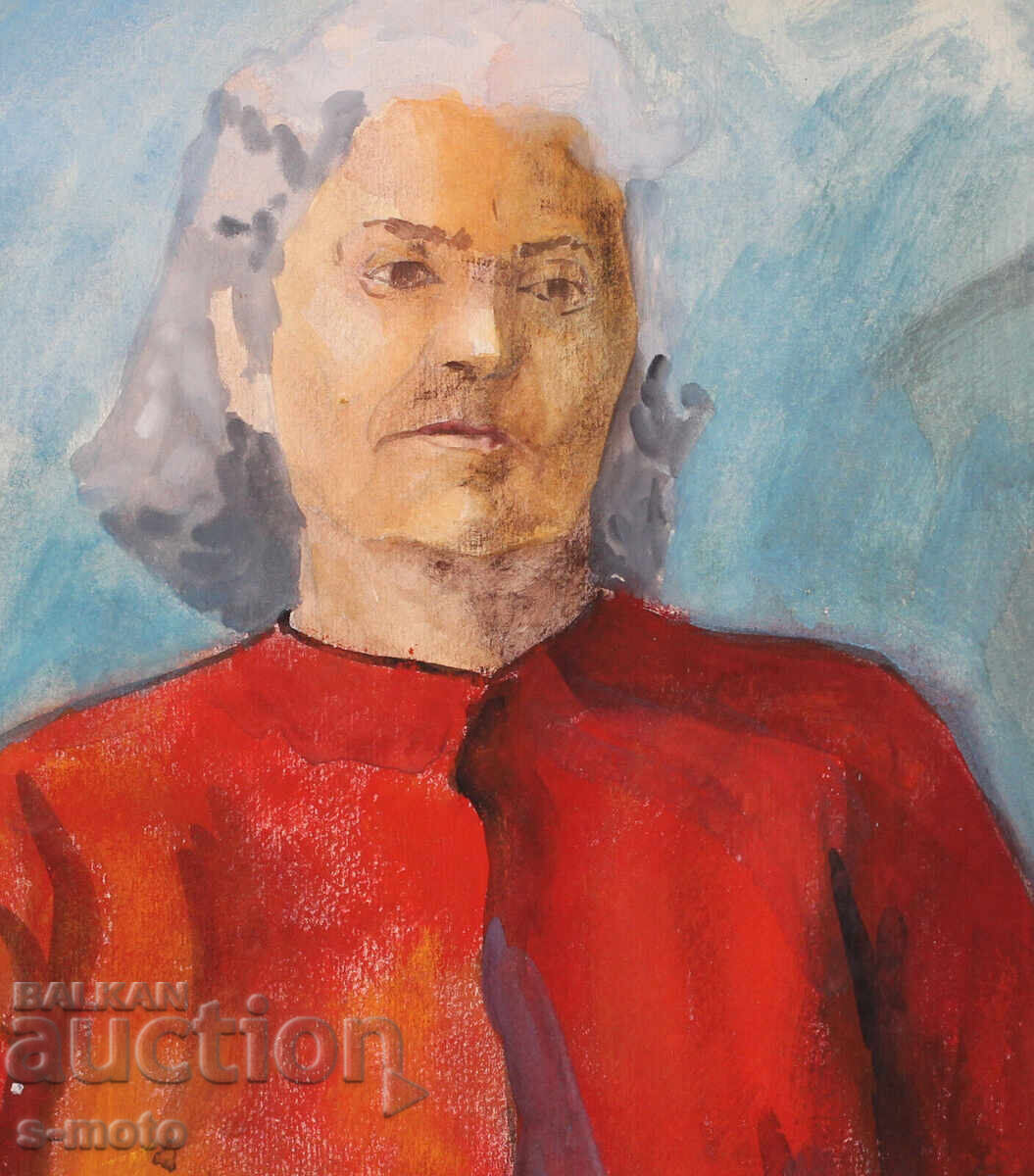 Watercolor portrait painting of a seated woman - 5