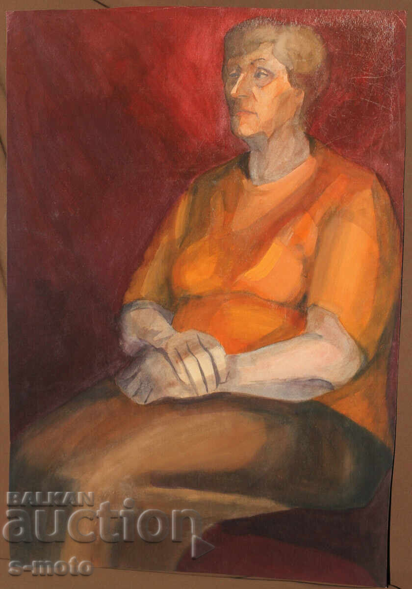 Delivery of Watercolor portrait painting of a seated woman