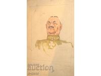 Стара картина акварел портрет