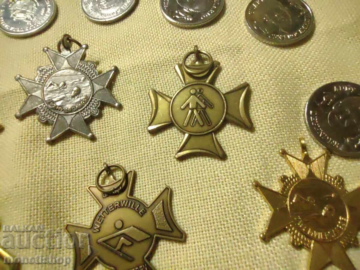 14 pcs. sports awards and medals with price 25.00 BGN | € 12.78