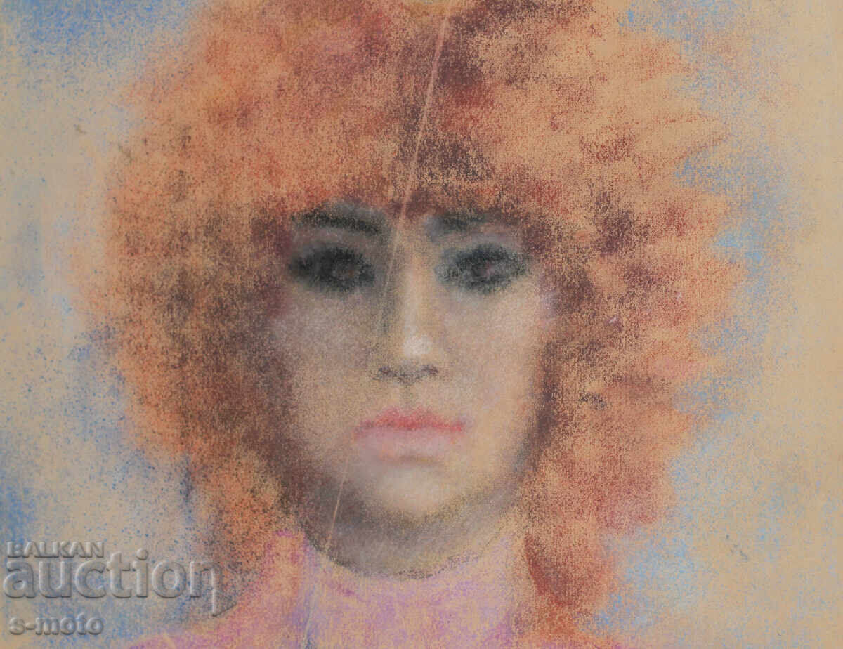 Kартина пастел портрет на жена подписана 1986 - 5 Kартина пастел портрет на жена подписана 1986 - 5