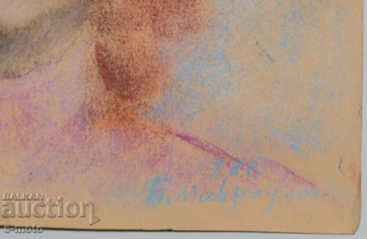 Kартина пастел портрет на жена подписана 1986 - 7 Kартина пастел портрет на жена подписана 1986 - 7