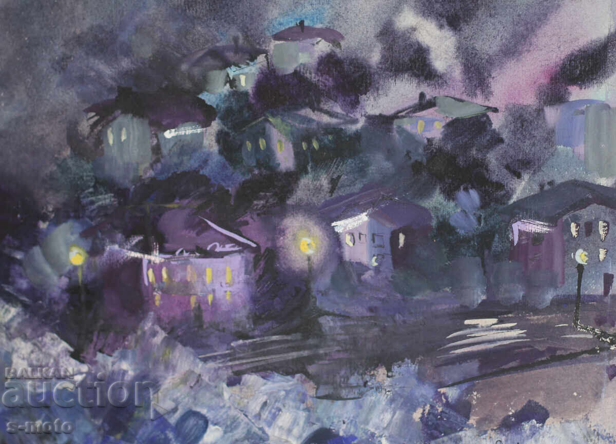 Watercolor landscape painting signed 1999 - 5