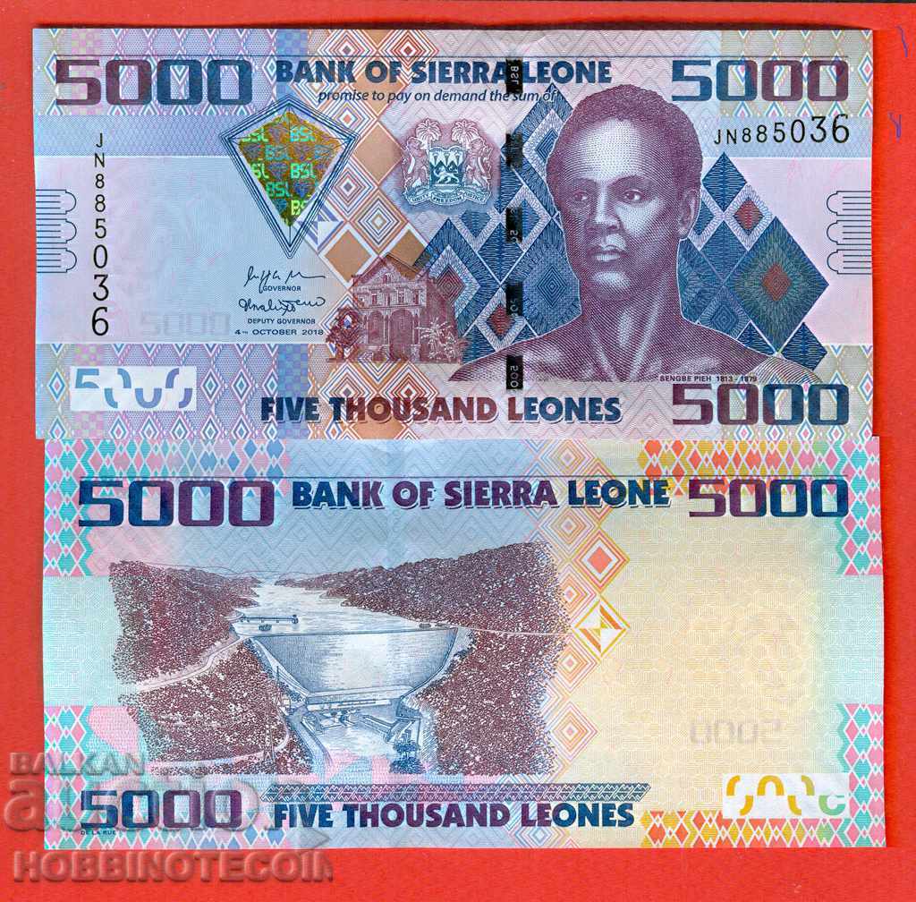 СИЕРА ЛЕОНЕ SIERRA LEONE 5 000 - 5000 issue 2018 НОВИ UNC СИЕРА ЛЕОНЕ SIERRA LEONE 5 000 - 5000 issue 2018 НОВИ UNC