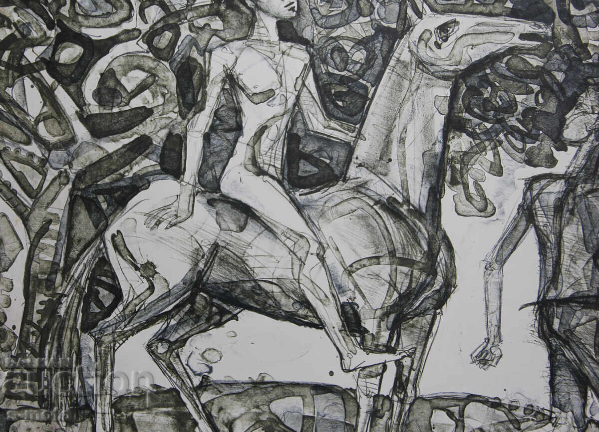 Ηλία Γκοσέφ γραφικά λιθογραφία φιγούρες - 5