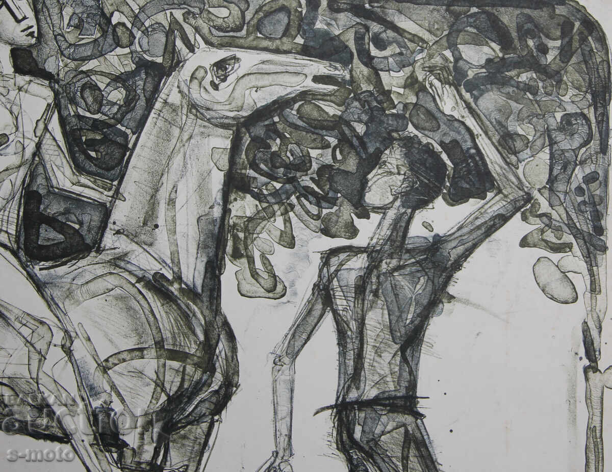Ηλία Γκοσέφ γραφικά λιθογραφία φιγούρες - 7