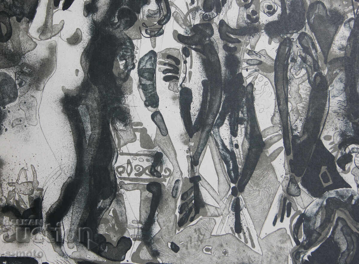 Ηλία Γκοσέφ γραφικά λιθογραφία φιγούρες - 5