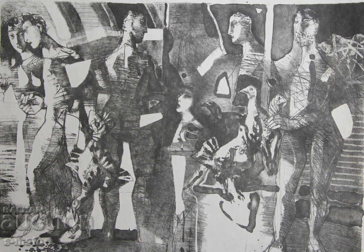Iliya Goshev, Graphic Lithograph Figures with price 200.00 BGN | € 102.26 Iliya Goshev, Graphic Lithograph Figures with price 200.00 BGN | € 102.26