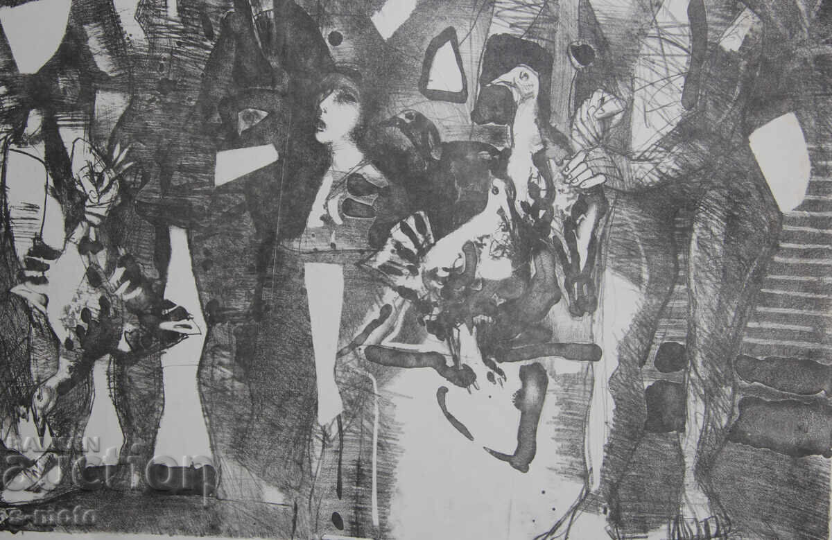Delivery of Iliya Goshev, Graphic Lithograph Figures Delivery of Iliya Goshev, Graphic Lithograph Figures