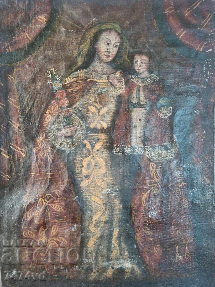 OLD PAINTED ICON, WOOD with price 850.00 BGN | € 434.60