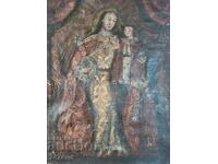 OLD PAINTED ICON, WOOD