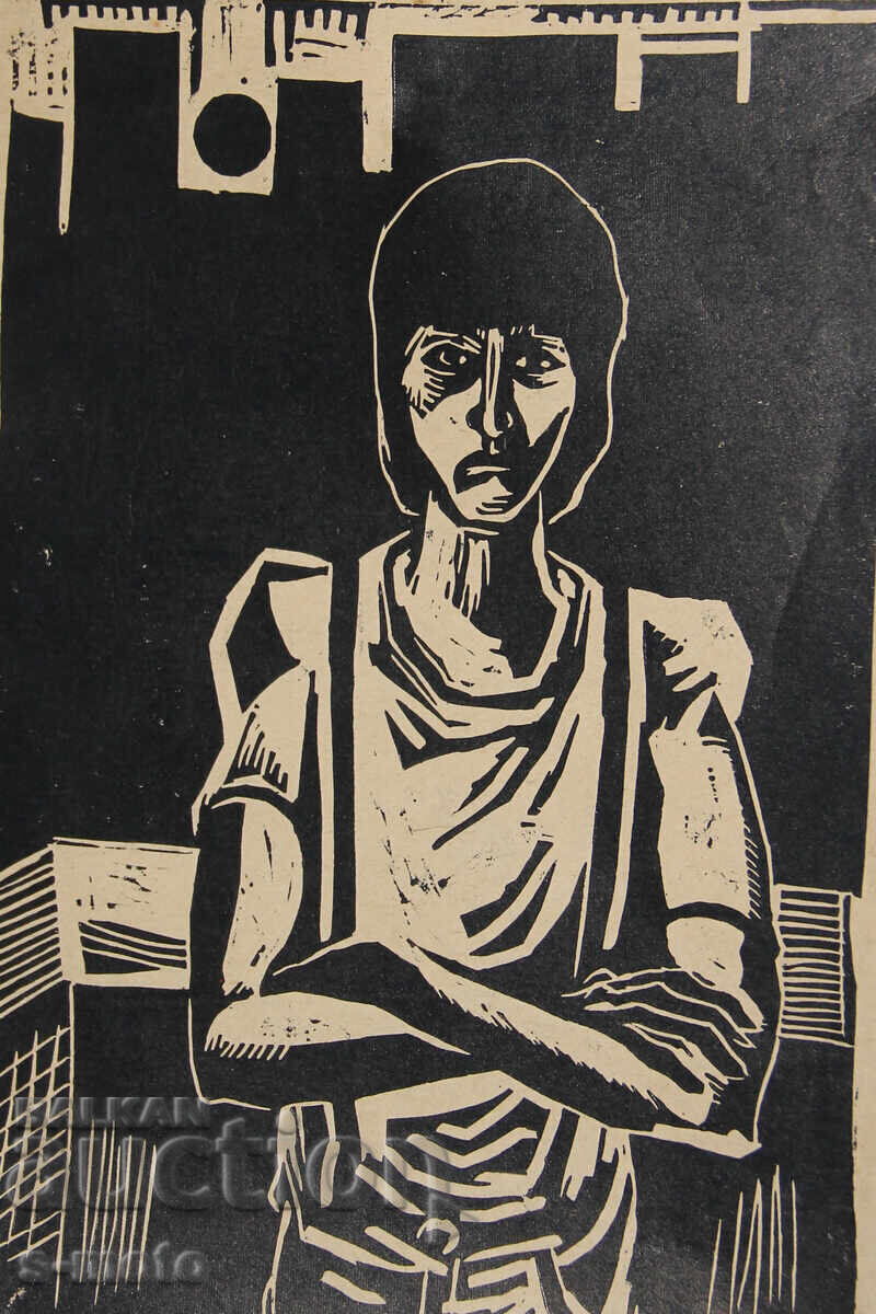 Стара графика, дърворез портрет с цена 250.00 лв. | € 127.82 Стара графика, дърворез портрет с цена 250.00 лв. | € 127.82