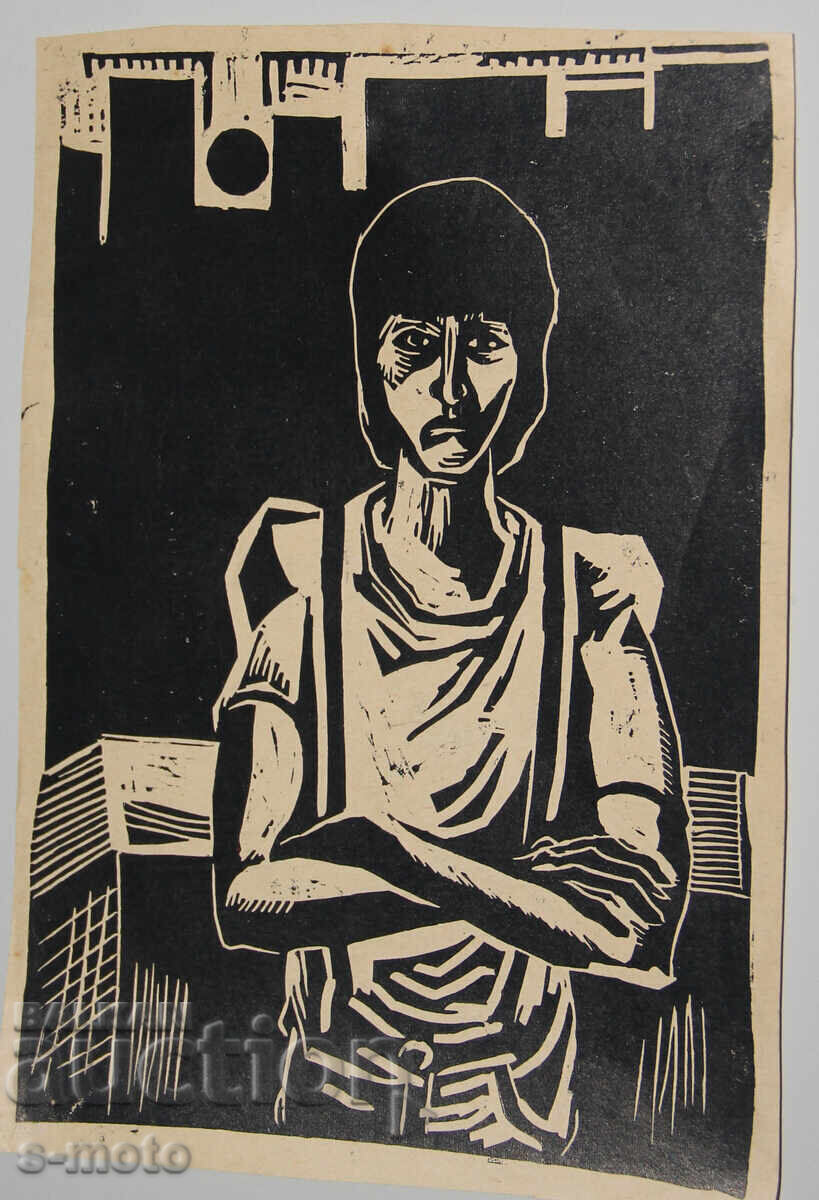 Доставка на Стара графика, дърворез портрет Доставка на Стара графика, дърворез портрет