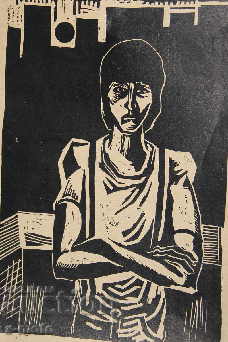 Стара графика, дърворез портрет Стара графика, дърворез портрет