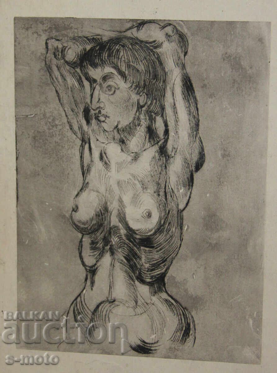 Δημοπρασία Γραφικά, ξηρή χάραξη, γυμνό σώμα, πορτρέτο