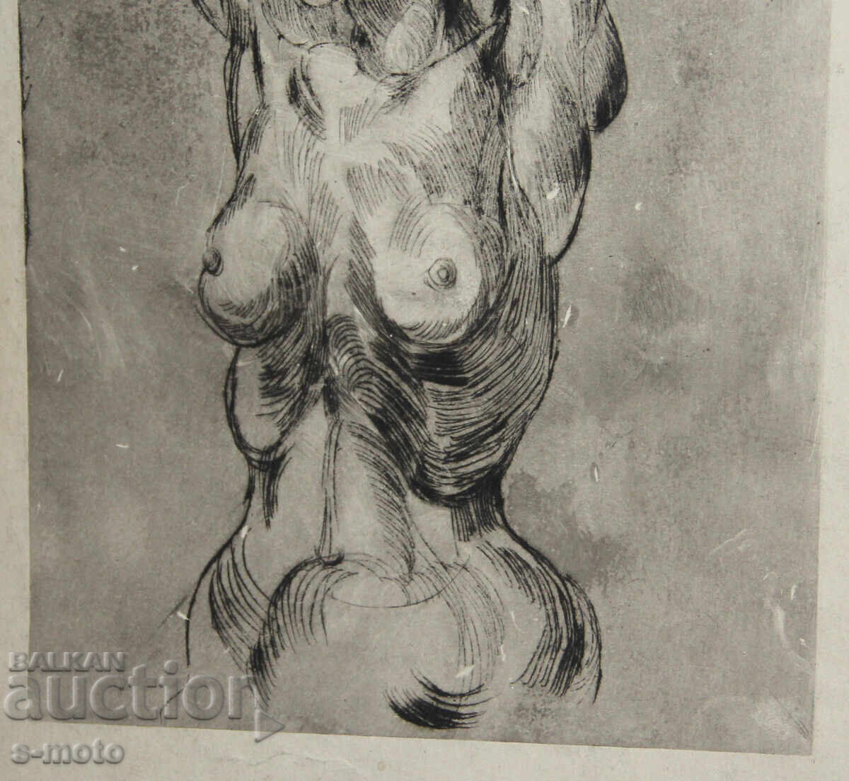 Γραφικά, ξηρή χάραξη, γυμνό σώμα, πορτρέτο - 7